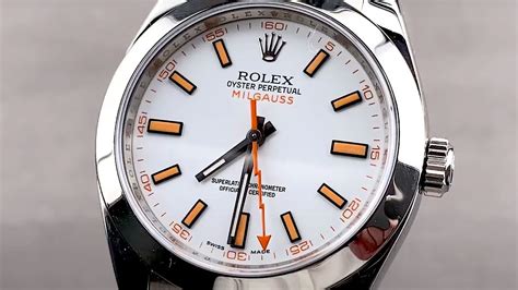 rolex milgauss white dial 116400 review|Rolex Milgauss 116400gv price.